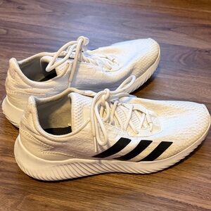 Adidas White Running Shoes with Black Accents